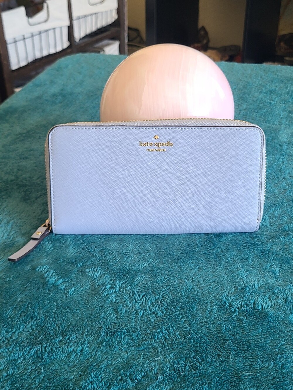 kate spade Light Blue Zip Around Wallet